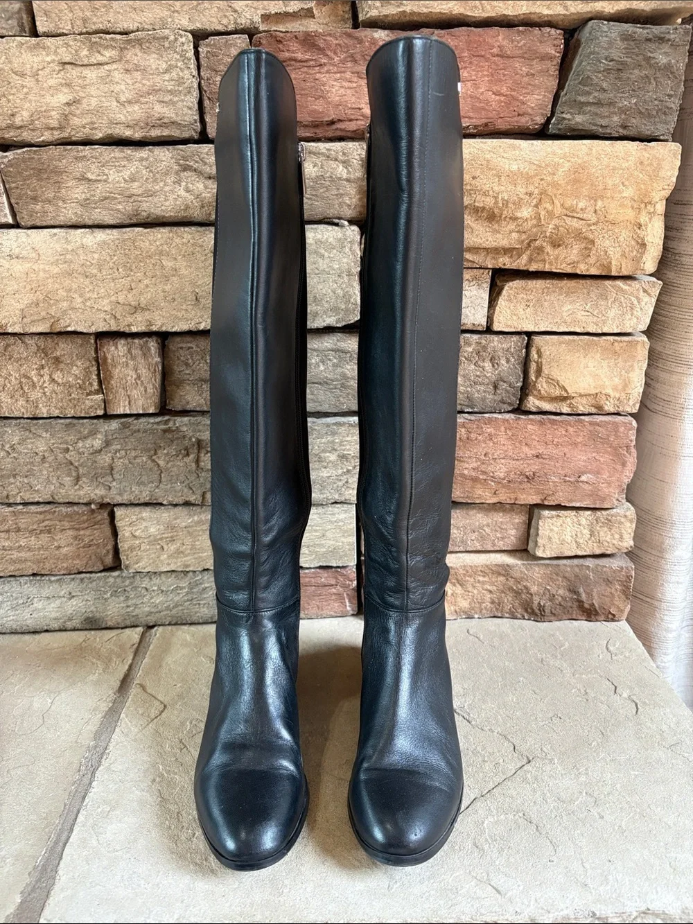 Michael Kors sz 7 black leather tall riding boots